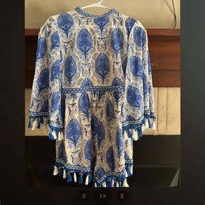 Blue and ivory romper